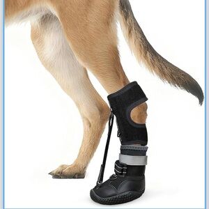 Black Rear Dog Leg Brace and Protective Boot by